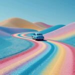 Driving Through a Glitter Rainbow Dream ✨🚗