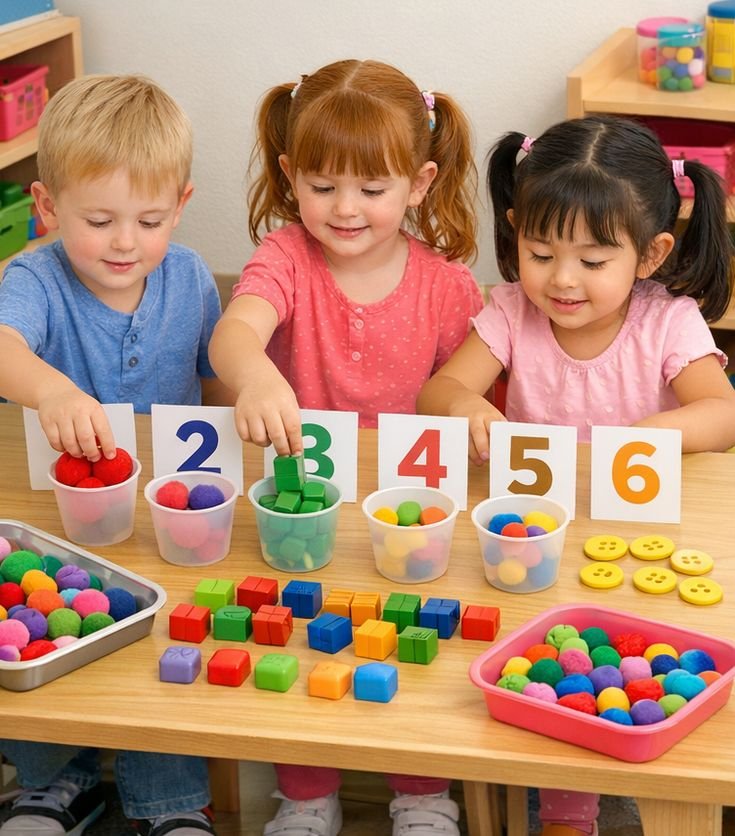 Children enjoying kids development activities through fun educational play and hands-on learning
